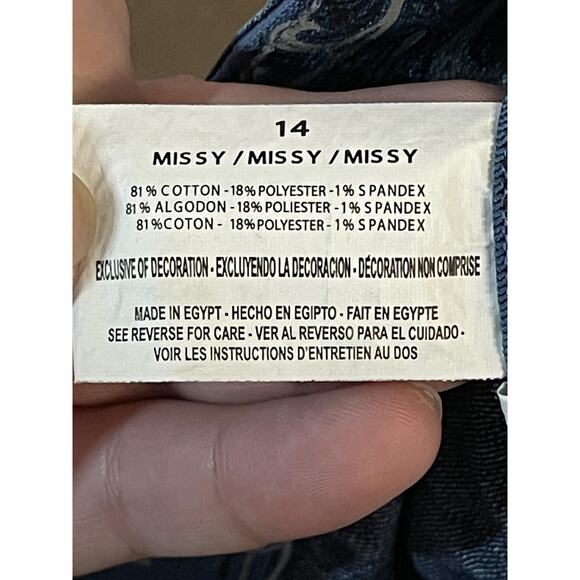 Gloria Vanderbilt Shorts Womens 14 Blue Denim Sammy Stretch Utility Carpenter - Picture 11 of 13